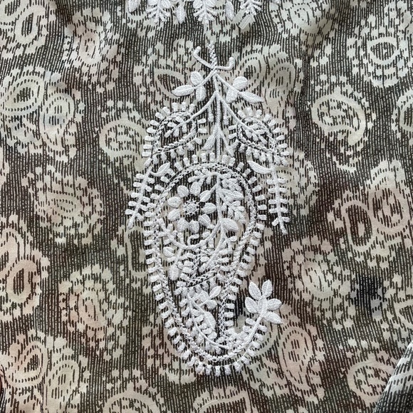 Marie‎ France Van Damme NWOT Silk Paisley Embroidered Kimono Swim Beach Cover Up - Picture 4 of 8